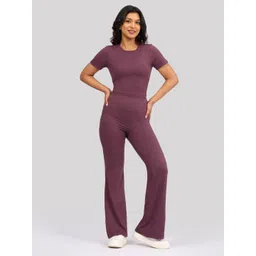 Blissclub Women Relaxed Flared High-Rise Trousers-picture-17