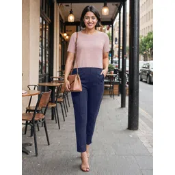 Blissclub Women Smart Straight Fit High-Rise On The Go Straight Pants With Pintuck Design-picture-18