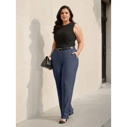 Blissclub Women Straight Fit High-Rise Trousers-picture-29