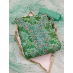 Blissta Embellished Organza Unstitched Dress Material-picture-31