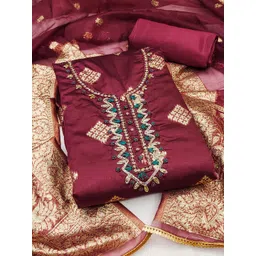 Blissta Embellished Unstitched Dress Material-picture-31