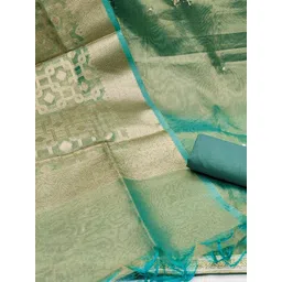 Blissta Embellished Unstitched Dress Material image 2