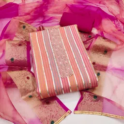 Blissta Embroidered Unstitched Dress Material-picture-37