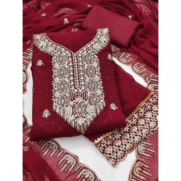 Blissta Embroidered Unstitched Dress Material image 1