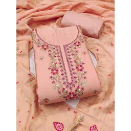 Blissta Floral Embroidered Beads And Stones Unstitched Dress Material-picture-42