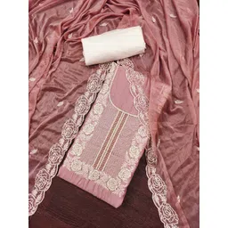 Blissta Floral Embroidered Beads And Stones Unstitched Dress Material-picture-25