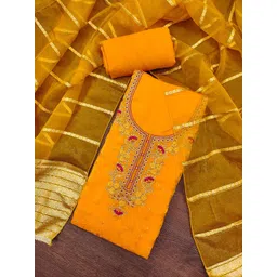 Blissta Floral Embroidered Sequinned Unstitched Dress Material-picture-33