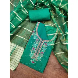 Blissta Floral Embroidered Sequinned Unstitched Dress Material-picture-15