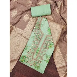 Blissta Floral Printed Beads & Stones Unstitched Dress Material-picture-17