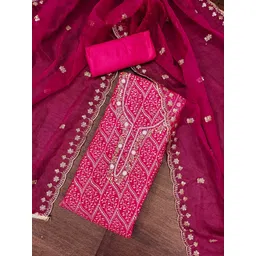 Blissta Floral Printed Embellished Unstitched Dress Material-picture-23