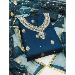 Blissta Organza Unstitched Dress Material-picture-30