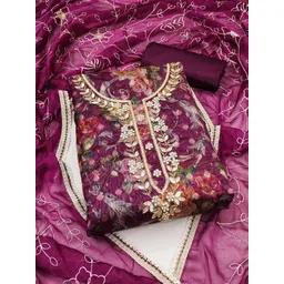 Blissta Organza Unstitched Dress Material-picture-28