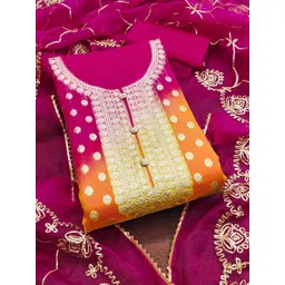 Blissta Organza Unstitched Dress Material-picture-40