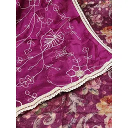 Blissta Organza Unstitched Dress Material image 4