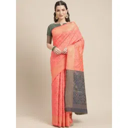 Blissta Peach Woven Patola Saree With Unstitched Blouse-picture-47