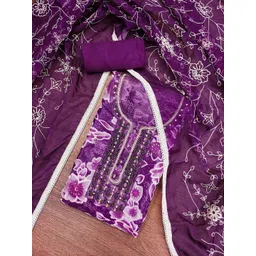 Blissta Printed Organza Unstitched Dress Material-picture-15