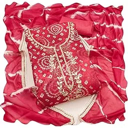 blissta Women's Cotton Bandhani Printed Unstitched Dress Material-picture-11