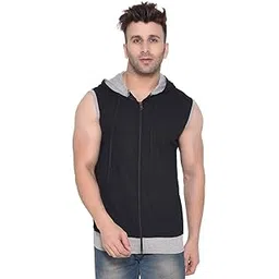 blisstone Solid Hooded Sleeveless Men's Tshirt-picture-11