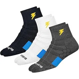 blitzsox Hi-Tech Performance Sports Socks for Men (Badminton, Running, Gym & Indoor Training), Pack of 3-picture-18
