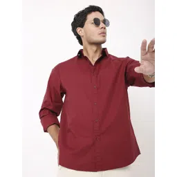Blnk Men Relaxed Fit Solid Spread Collar Cotton Casual Shirt-image-40