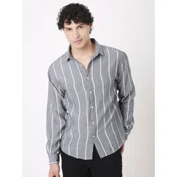 Blnk Relaxed Fit Striped Spread Collar Shirt-picture-39