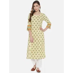 Block Studio Yellow Printed Straight Kurta-picture-12