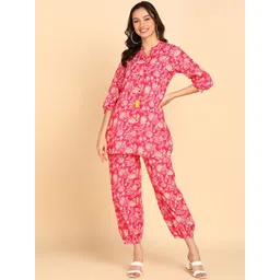 BLOCKS OF INDIA Floral Printed Pure Cotton Tunic & Trousers-picture-10