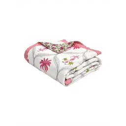 BLOCKS OF INDIA Pink & White Floral Printed AC Room 350 GSM Quilt-picture-27