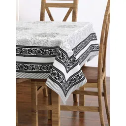 BLOCKS OF INDIA White Floral Cotton Rectangle 6-Seater Table Cover-picture-37