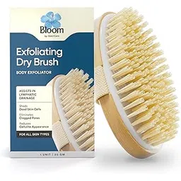 bloom by boldcare Bloom Exfoliating Oval Dry Bath Brush | For Lymphatic Drainage & Cellulite Appearance | Sheds Dead Skin Cells & Prevents Ingrown Hair | Wooden Bath Brush with Natural Bristles | (1 unit)-picture-23