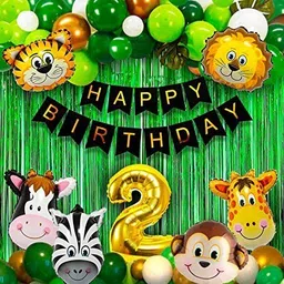 blooper Solid Jungle Theme 2nd Birthday Items For Boys Jungle Theme - 50Pcs Balloon-picture-19