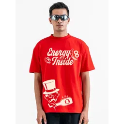 Bloopers Store Men Typography Printed Round Neck Cotton Oversized T-shirt-picture-18