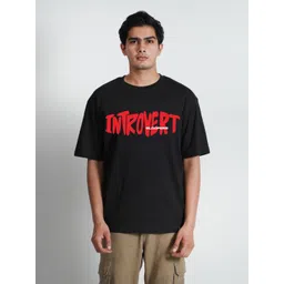 Bloopers Store Men Typography Printed Round Neck Cotton Relaxed Fit T-shirt-picture-36