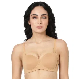 BLOSSOM Beige Medium Coverage Demi Cup Bra-picture-16