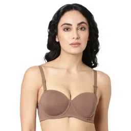 BLOSSOM Brown Medium Coverage Demi Cup Bra-picture-32