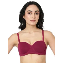 BLOSSOM Maroon Medium Coverage Demi Cup Bra-picture-47