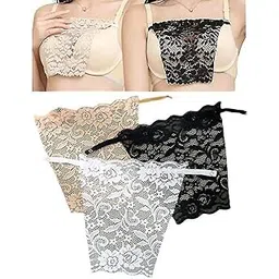 blossom creation Deep Neck Cleavage Coverdeep Neck Cover up Inners lace | Women camisoleinner | Cleavage Cover for Women | peticote Innerwear for Women dressberry | Set of 3 | Black, White, Beige-picture-11