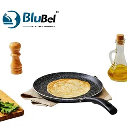 blu bel Premium Non-Stick Aluminum Spetter Granite Marble Finish Flat Dosa / Chapati Tawa 26 cm diameter-picture-28