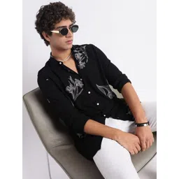 Blu MNKY Men Classic Slim Fit Floral Printed Casual Shirt-picture-29