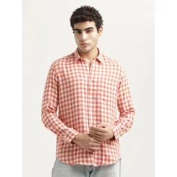 Blu MNKY Men Smart Fit Gingham Checked Spread Collar Casual Shirt-picture-14