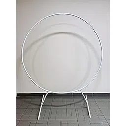 BLUE AURA Round Arch Balloon Decoration Stand-Round Shape-White Colour-Size 5 Feet Height(1.5M) X 6 Feet Width(1.82M)|PVC material|Birthday backdrop|Party and event decoration-image-24