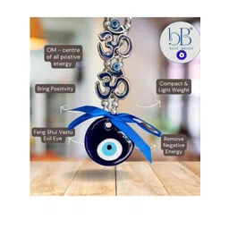 BLUE BEADS Blue Om Design Blue Glass Evil Eye Wall Hangings-picture-33