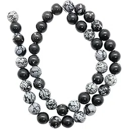 Blue bijoux Natural Stone Snowflake Obsidian Beads 8MM Polished Smooth Round Gemstone Beads for Jewelry Making-picture-25