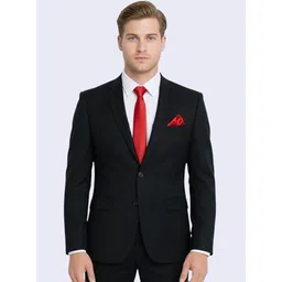 blue gent Men Solid Single Breasted Formal Blazer-picture-39