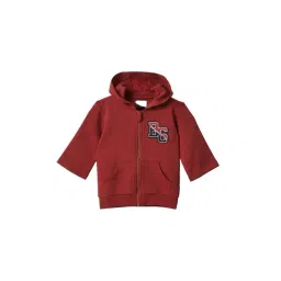 Blue Giraffe Boy Red Solid Regular Fit Hooded Sweatshirt-picture-27