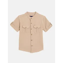 Blue Giraffe Boy Textured Casual Shirt-picture-33