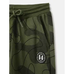 Blue Giraffe Boys Abstract Printed Cotton Mid-Rise Joggers image 4