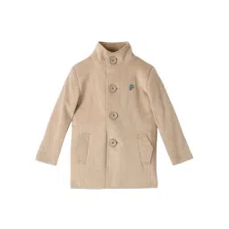 BLUE GIRAFFE Boys Beige Solid Overcoat-picture-36