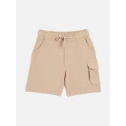 Blue Giraffe Boys Beige Textured Shorts-picture-21