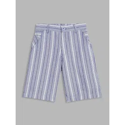 Blue Giraffe Boys Blue Striped Pure Cotton Shorts-picture-10